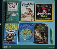 Stick cat/Charlotte's Web/Middle School/Eerie/Angry Birds/ Usborne Children's Encyclopedia英文故事書