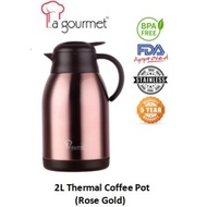 🔥OFFER🔥 La Gourmet Thermal Coffee Pot 2L/ Jug Flask Rose Gold