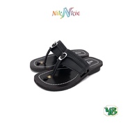 Nikkie Kids Boys Black Leather Kasut Capal Melayu 818s