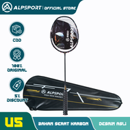 ALPSPORT V5 Raket Bulutangkis 5U 75G Raket Ultraringan Profesional Tipe Serangan Karbon Penuh ALP