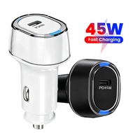 PD45W USB C Single Port Car Charger QC 4.0 PD 3.0 Type C Super Fast Charging 15V/20V Car Phone Adapt