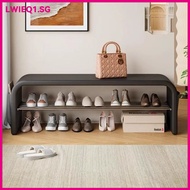 Shoe Bench Light High-grade Gray 100cm Leather Breathable Sponge Shoe Bench Home Outdoor Side Storag