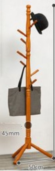 ONE - 簡易實木質落地衣帽架(旗艦三角底-蜜糖色)