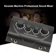 EU/ Portable Dual Mic Inputs Audio Sound Mixer For Amplifier &amp; Microone Karaoke Ok Mixer BlackPlug for Company Home