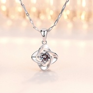 PT950 Platinum Necklace 18k White Gold Diamond Clavicle Chain High-End Light Luxury Niche Gold-Plate