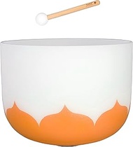 13 Inch Crystal Singing Bowl Set Lotus 432Hz D - Orange (Sacral Chakra)