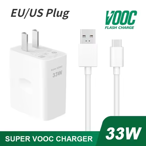 33W SuperVOOC 2.0 For OPPO Charger US/EU Plug Fast Charge Adapter Type C Cable For Find X6 X5 Pro Re