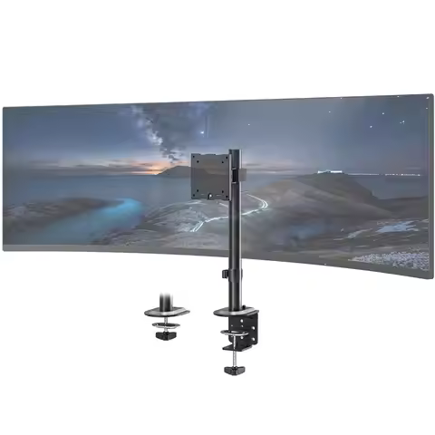 Single Monitor-Arm for up to 49-inch Screens - Ultrawide Heavy Duty Monitor Mount Stand, Low Profile