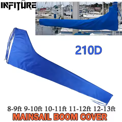 Waterproof Mainsail Boom Cover Boat Cover 210D Anti UV Sunshade Dustproof Boom Sail Cover 8-9ft 9-10