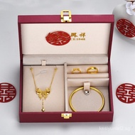 Fake Three Gold Jewelry Set Engagement Imitation Hardware Set Sand Gold Ornaments Wedding Table Prop