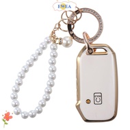 EWEA for Lexus Key Fob Cover, TPU White Key  Shell, Car Key Fob Accessories Gold Edge Pearl Car Key Fob for VW