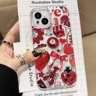 Red Retro Yuan Suitable for Apple 16promax15plus Phone Case 14 Feather Yarn131225.12.31