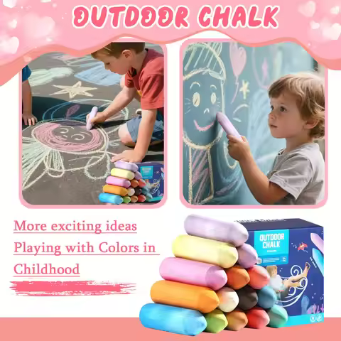 Washable Jumbo Sidewalk Colors Chalk for Kid and Adult,Paint on Classroom Chalkboard or Outdoor Play