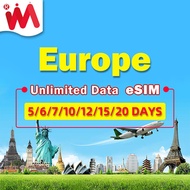 Europe Sim card 1-30 Days Unlimited 4G data sim card /71 European countries UK Turkey