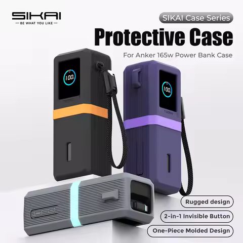 SIKAI 2.0 Version Silicone Case for Anker Zolo 165W (25000mAh) PowerBank Shockproof Cover with Cable