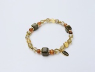 綠曜 沙佛萊 綠碧璽髮晶 貓眼歐泊 Opal  澳寶 設計款水晶手鏈