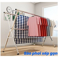 Giàn treo đồ Sào phơi quần áo Giá Cây Xào Inox tiện lợi cao cấp HICHIWAA [Gấp gọn đa năng]