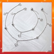 💥PROMO💥 #JH370 Sterling Silver Dainty Flower Charm Bracelet, Anklet ( Gelang Silver 925) Original Si