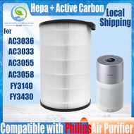 【Original and Authentic】 Replacement Compatible with Philips AC3036 AC3033 AC3055 AC3058 FY3140 FY3430 Filter Authentic Original HEPA&amp;Active Carbon filter Air Purifier Accessories