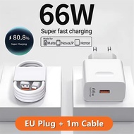 6A 66W EU Super Fast Charger For Huawei P50 P60 Mate 50 60 Nova 12i 13 Honor 300 Lite X7b X8c Magic
