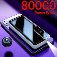 7atw 80000mah Portable Power Bank one way Faster Charging External Battery Charger 2USB LED Lights Powerbank for Mobile PhonePower Banks