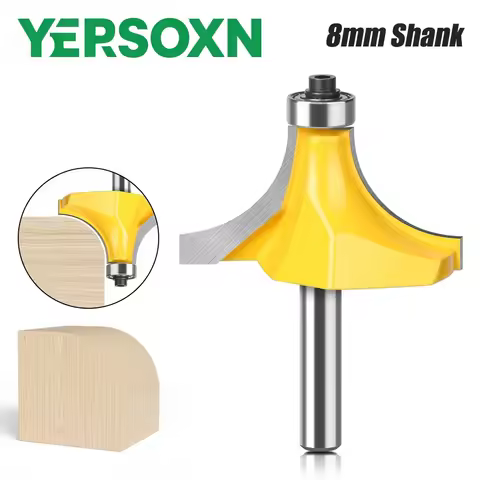 1PC 8mm Shank Corner Round Over Router Bit R15.9mm, 20.15mm, 25.2mm with Bearing Milling Cutter for 