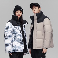 Ready Stock Winter Down Jacket Color Matching Two-Open Stand-Up Collar Camouflage Jacket Couple Down Jacket Unisex Hooded Jacket Keep Warm Fleece Lining Cotton Jacket Fashionable All-Match Cotton Jacket Large Size Hooded Jacket Down Cotton Jacket