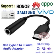 Type C to 3.5 mm Earphone Adapter For Honor 400 300 200 100 Pro 90 70 50 X9c X9a X9b NOVA Magic 7 Pr