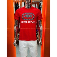 HR10 H.RHINO Men's T-shirt Round Neck Gray Red, 2-Way Stretch Cotton, Nice Standard Form.