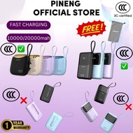 【PINENG Powerbank】Pn892PD PN836PD 20000mAh 10000mah Fast Charging Powerbank Built in Dual-Cable Port