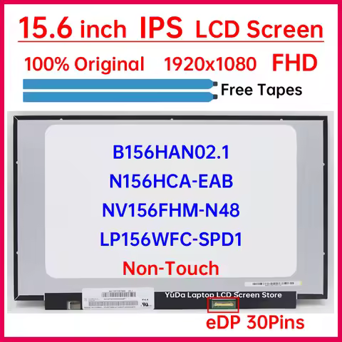 15.6" LCD Screen B156HAN02.1 NV156FHM-N48 N156HCA-EAB LP156WFC-SPD1 Display Matrix Panel Replacement