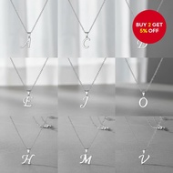 Unisex A–Z Silver Initial Necklace, Stainless Steel Non-Tarnish Chain Necklace for Daily Wear and Gi