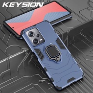 เคสเกราะกันกระแทก KEYSION สำหรับ Redmi Note 12 Pro + 5G ซิลิโคน + PC แหวนขาตั้งโลหะที่ครอบสำหรับ Xiaomi โทรศัพท์ Redmi Note 12 Pro 5G
