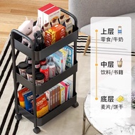 [in stock] Kitchen Storage Rack Floor-standing Household Movable Portable Storage Rack Small Cart Mu