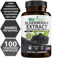 Biofinest Elderberry Extract Supplement Blood Sugar Health Skin Care Bowel Immune Health (100 vegeta