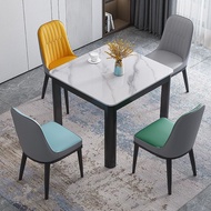 ❈❒Slate dining table and chair combination 23 people modern minimalist small apartment reception tab