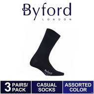 ❣™Byford Full Length Casual Socks (3 Pairs) Assorted Colour - BSF785E
