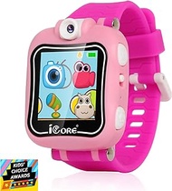 Kids Smart Watch with Games, Touch Screen Smart Watch for Kids Camera with Alarm Clock, Calculator, Best Birthday for Girls 4-12 (Pink)