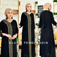 DLUSIA ARABIC DASTER FENDI SADIN BY DLUSIA DRESS ORI - Black
