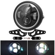 Motorcycle Accessories Modified LED Retro Headlight CG125 GN125 Headlight Harley Angel Eye LED Headl