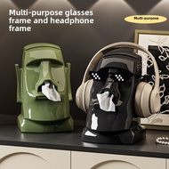 Moai Tissue Box Headphone Stand Funny Vintage Storage Box Organizer Home Decor Room Accessories Aest