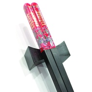 porcelain double happiness design | Ebony Wood Chopsticks and Holders Dining Set Wedding Gift