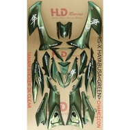 HONDA RSX150 BODY COVER SET HAYABUSA CHAMELEON WITH SIAP STICKER TANAM 2K CLEAR HLD - HAYABUSA GREEN