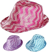 Widmann Zig Zag Sequinned Fedora Hat Headware Accessory for 20s 30s 50s Gangster Mob Fancy Dress Up