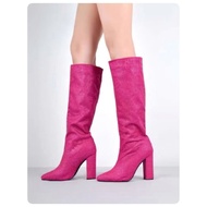 Fusia - Fashion Boots Heels Korean Style Fuschia Boots Heels Women