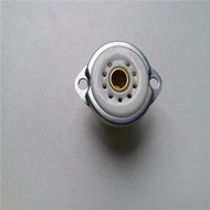 1pcs ceramic tube socket Small 9 pin tube socket GZC9-F6 Silver foot for 6DJ8 EL84 6922 6BM8 6EU7 6A