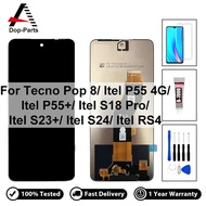 จอ LCD คุณภาพสูง Tecno Pop 8 Itel P55 4G P55+ Itel S18 Pro S24 RS4 BG6h BG6i A666L อะไหล่จอแสดงผลหน้