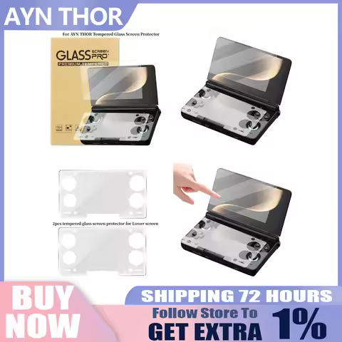 For AYN THOR Flip Game Console Tempered Glass Screen Protector Scratch-resistant THOR Dual Screen HD