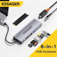 ◐ADMIRABLE◑ Essager 8-in-1 USB Hub With Disk Storage Function USB Type-c to HDMI-Compatible Laptop