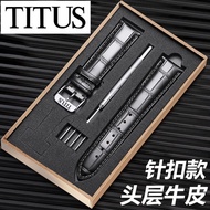 Watch strap replacement Titus watch strap TITUS everlasting series genuine leather strap pin fastener 18mm 20mm men and women